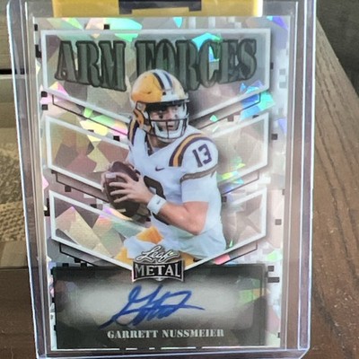 Leaf 2025 Metal Arm Forces Garrett Nussmeier Auto 6/10 #AF-GN1 SilverCracked Ice