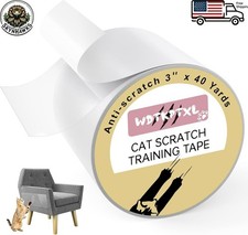 Cat Anti Scratch 3" x 40 Yards Tape Cat Scratch Deterrent Clear Double Sided