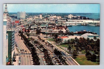 Miami FL-Florida, Biscayne Boulevard Looking North, Vintage Souvenir Postcard