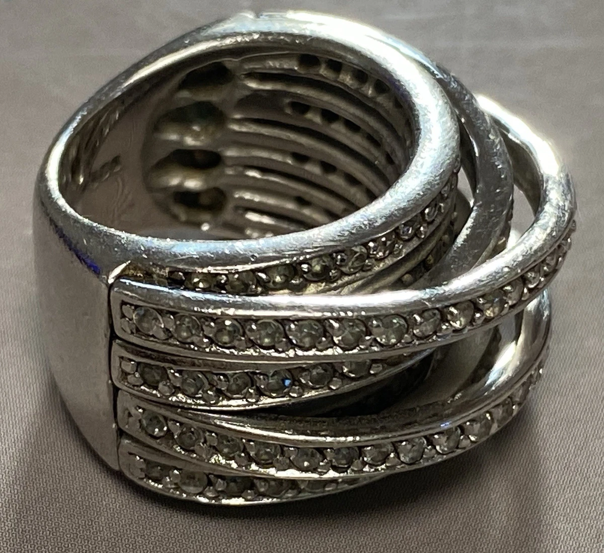Bague Argent Avec Zirconium - Taille 55, Occasion, Style Superbe Et Moderne