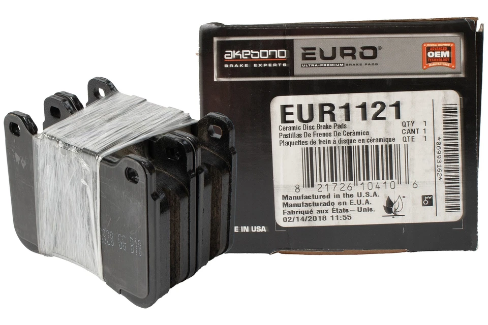 Pastillas de freno de disco delanteras Akebono Euro para Mercedes-Benz SLK350 06-11 modelo EUR1121 Foto 2 de 4