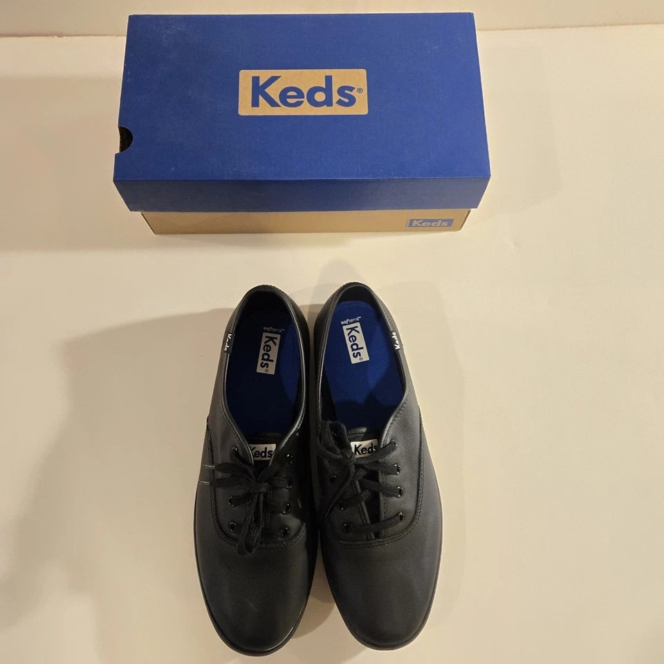 Keds Champion Women’s Leather Casual Shoes Black Size 9 - Image 3 of 4