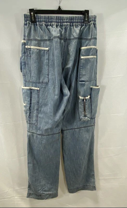 Diesel Men's P-Frank Blue Light Wash Denim Cargo Parachute Pants Y2K Size M - Image 2 of 4