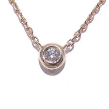 Agete Necklace K10PG Pink Gold Diamond 0.05ct Excellent Condition  Grade A