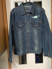 Women KAP Teenager Casual BLUE Denim Large Jeans Jacket, F Pockets, Long Sleeved