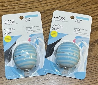2 pack EOS Vanilla Mint Super Soft Shea Lip Balm, New, Sealed