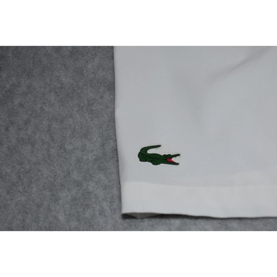 Lacoste Gym Shorts Alligator Mens Size 4XL White W Pockets Performance Stretch - Image 2 of 4
