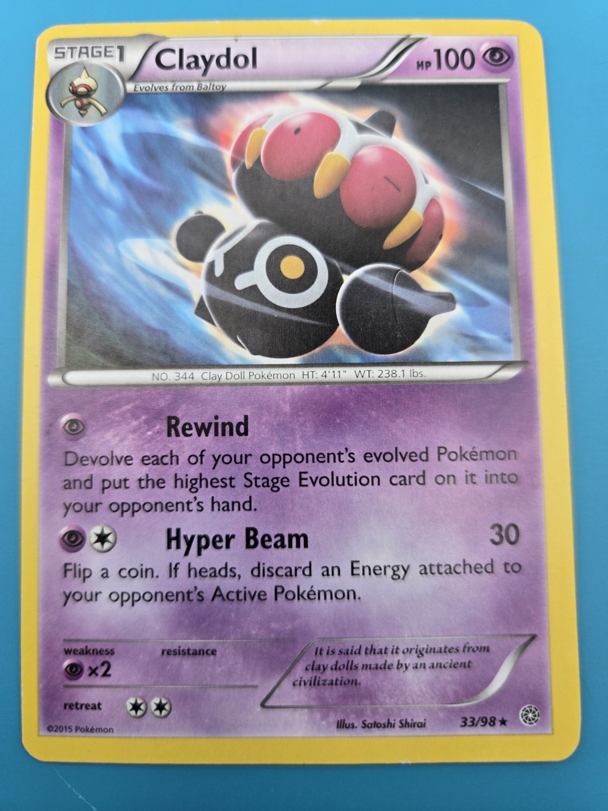 Claydol 33/98 XY Ancient Origins Regular Pokemon Card