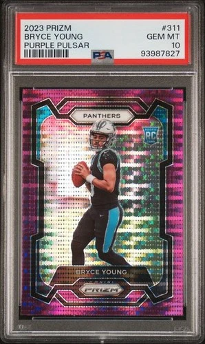 2023 Panini Prizm - Bryce Young #311 Purple Pulsar Prizm (RC) - PSA 10 GEM MT