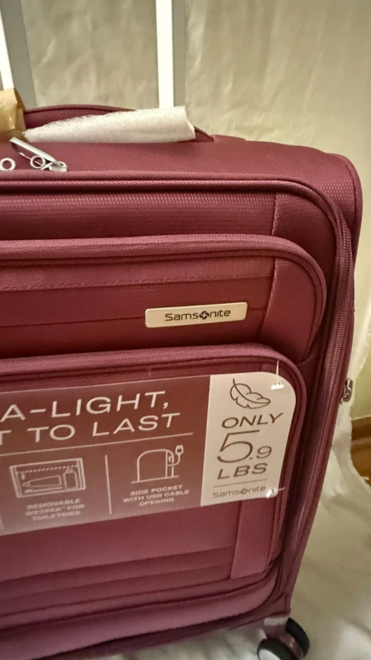 $480 Samsonite AirLIFT Carry On Spinner 21" Purple Softcase Luggage Suitcase - Image 4 of 4