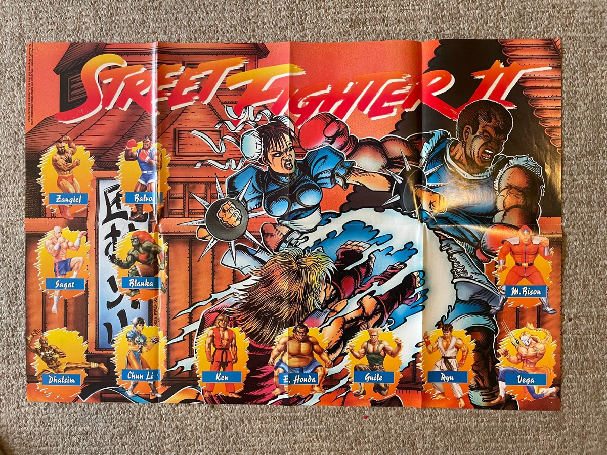 Street Fighter II 1992 Dec Game Pro Double-sided Poster *SHIPPED
