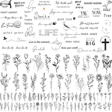 160+ PCS 74 74 Count (Pack of 1), Realistic Temporary Tattoos(74 Sheets) 
