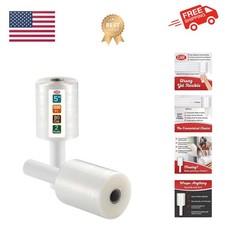 2 Pack Industrial Strength Mini Hand Stretch Wrap 5" 1000 Ft Roll 80 Gauge Th...
