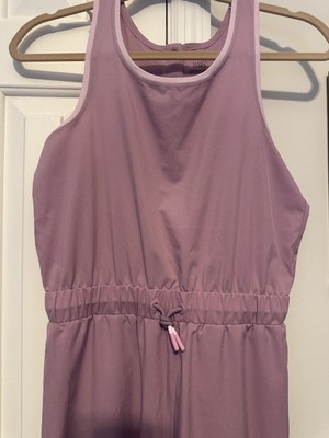 Athleta Girl Jump for Joy Tank Jumpsuit Pockets Geranium Purple Size XL/14