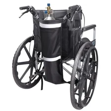 Oxygen Tank Holder for Wheelchair, Portable D  E Cylinder Transport Bag, Oxyg...