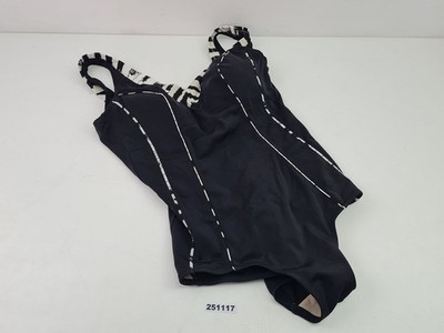 Sunmarin Beachfashion Damen Badeanzug Schwarz Streifen Muster Größe 44 #251117