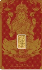 2025  Perth Mint Lakshmi  1 Gram Gold Bar In Assay  99.99% Purity (Australia)