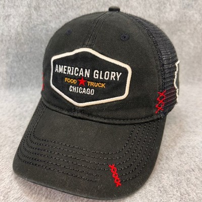 American Glory Food Truck Chicago Mens Black Headworks Trucker Hat Snapback OSFM