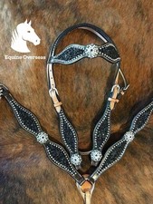 Handmade Tooled Leather Western Horse Tack Set: Adjustable Tack Set
