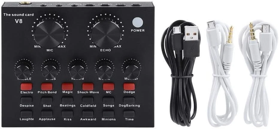 Multifunctional Live Sound Card with Noise Reduction and 12 Sound Effects Black - Image 3 of 4