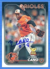 YENNIER CANO Signed/Autographed 2024 Topps Card #158 Baltimore Orioles w/COA b