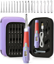 Lighted Crochet Hooks Set with Counter 2.0-14.0mm, 18 Sizes  Case