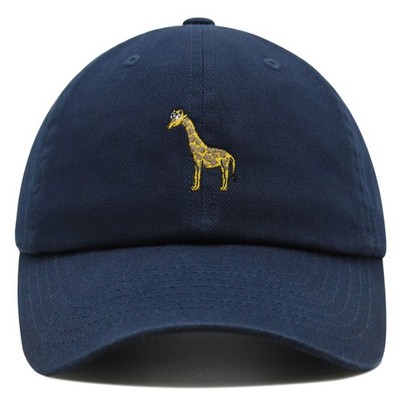JPAK Giraffe Premium Dad Hat Cotton 6-Panel Curved Brim Wildlife Safari