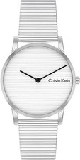 Orologio Calvin Klein Minimalista Quadrante Argento Cinturino Maglia Uomo Quarzo Acciaio Svizzero