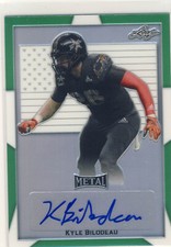 KYLE BILODEAU 2019 Leaf Metal All-American Bowl Green Flag /4 AUTO PURDUE