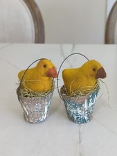 Primitive Chicks In Pail Easter Basket Bucket Decor