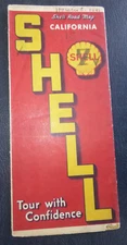 1939 California road map Shell oil gas route 66