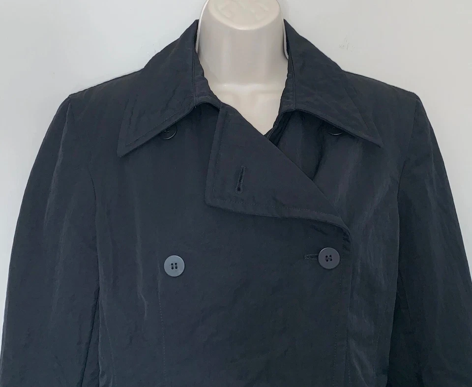 Abrigo Chaqueta Donna Karan Etiqueta Negra Talla M Hecho a Mano en Italia Nylon Negro Foto 3 de 4