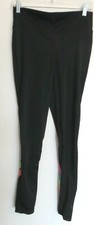 Balera Dancewear Leggings Womens Size LA Black Neon Stripes Mesh Accents