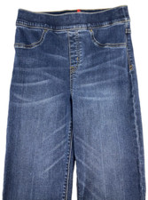 Spanx High Rise Denim Jeggings Leggings Raw Hems Straight Women's Small