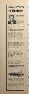Rambler Car Love Letter Vintage Print Ad 1963