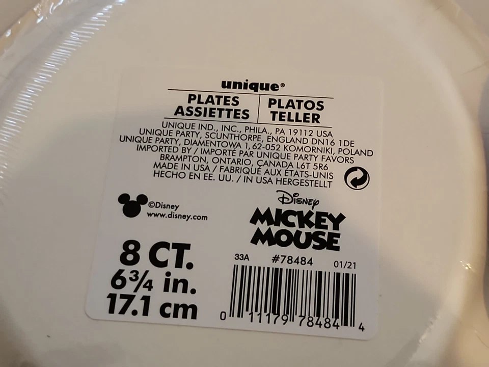 MICKEY MOUSE Retro PLATOS DE PAPEL PEQUEÑOS (16) ~ Suministros de Fiesta de Cumpleaños Pastel Disney Foto 2 de 2