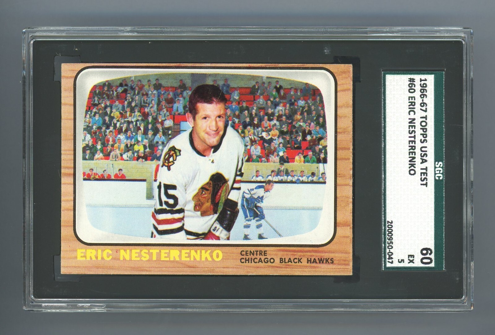 1966 Topps USA Test #60 Eric Nesterenko SGC 5 EX Hockey Card