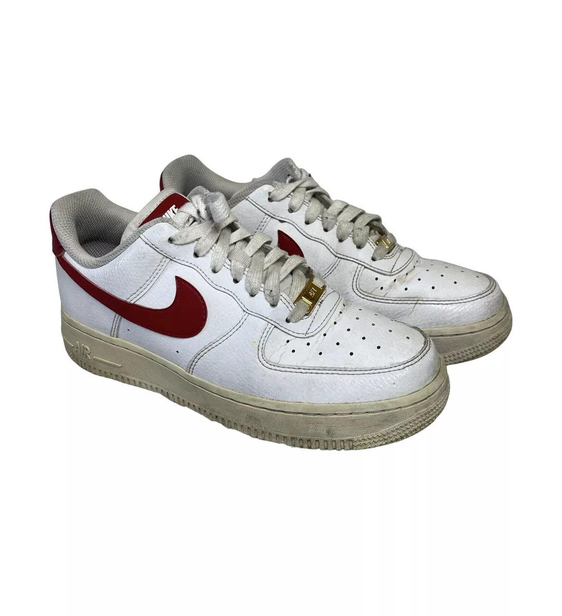 Nike Women's Air Force 1 '07 White/Gym Red-Metallic Gold - AH0287-110