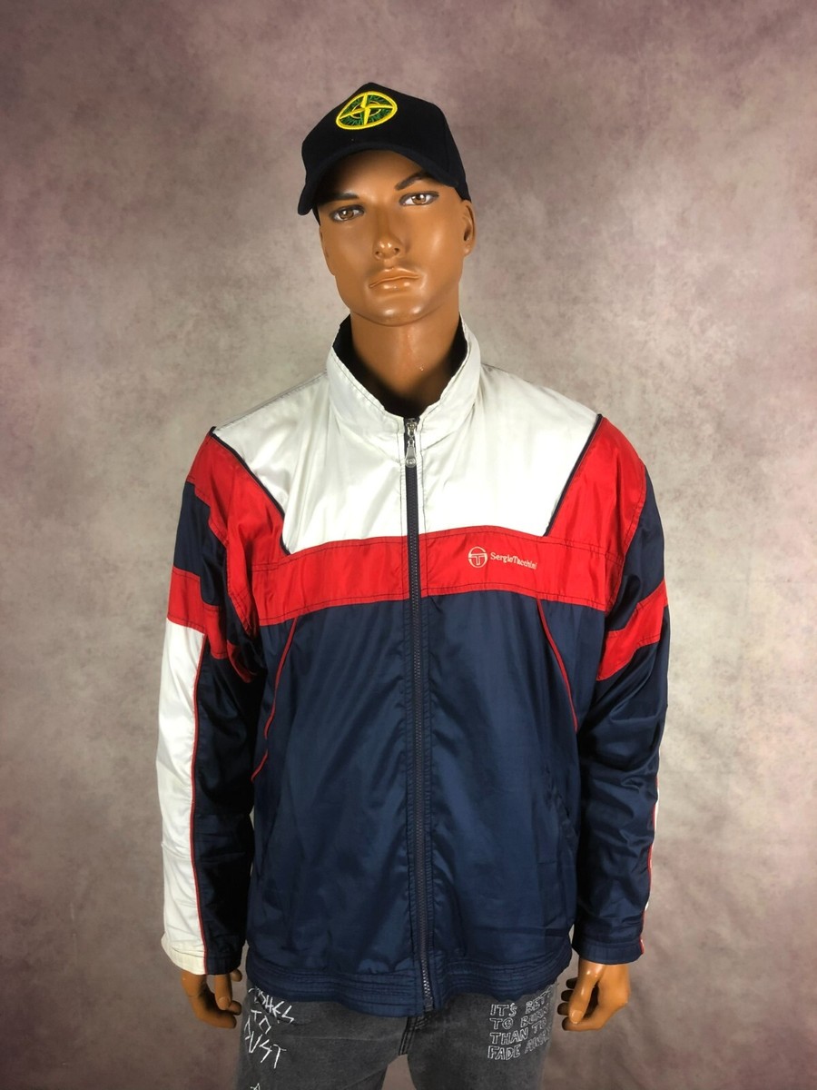 90s Retro Men's Sergio Tacchini Vintage Nylon Jacket Tennis Size