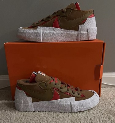 Nike Blazer Low/Sacai British Tan/University Red (DD1877-200) w/ Box New