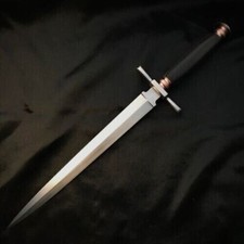 BELLISSIMA SPADA PUGNALE IN ACCIAIO D2-TOOL FATTA A MANO PERSONALIZZATA CON FODERO IN PELLE