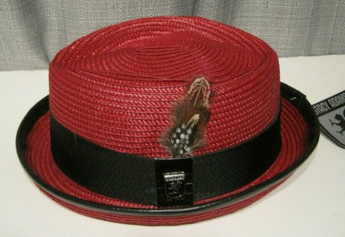 DIAMOND CROWN RED FEDORA HAT 