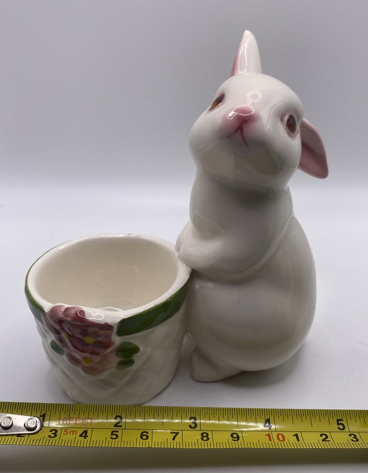 Vintage AVON Signed Rabbit Bunny Egg/Votive ceramic Holder 1980 | eBay