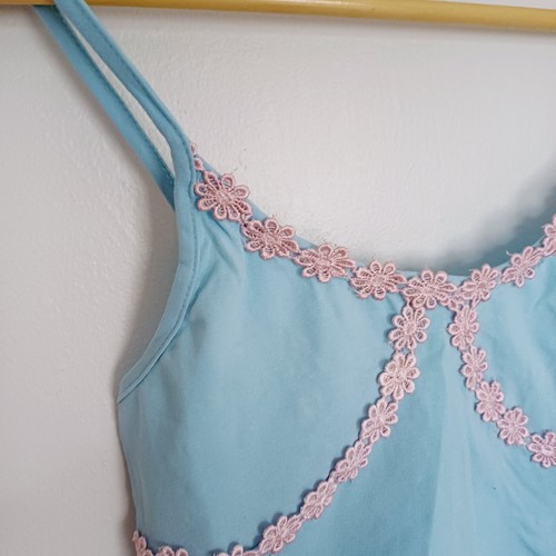 Daisy Street Top Size 10 Cropped Vest Floral Blue Pink Summer Festival Brand New - Picture 6 of 12