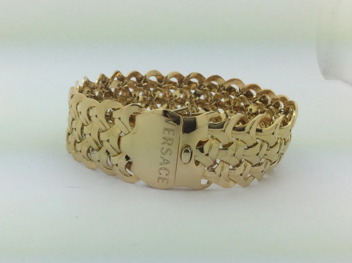 Buy Real VERSACE Solid Gold Bracelet 14k Yellow, Rose and White Gold 14  Karats 35 40 Years Old, Gianni Versace, Highly Collectable Item Online in  India - Etsy