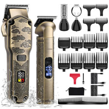 Tondeuse Cheveux Barbe Hatteker 4 en 1 T-Blade Sans Fil Etanche Homme Kit