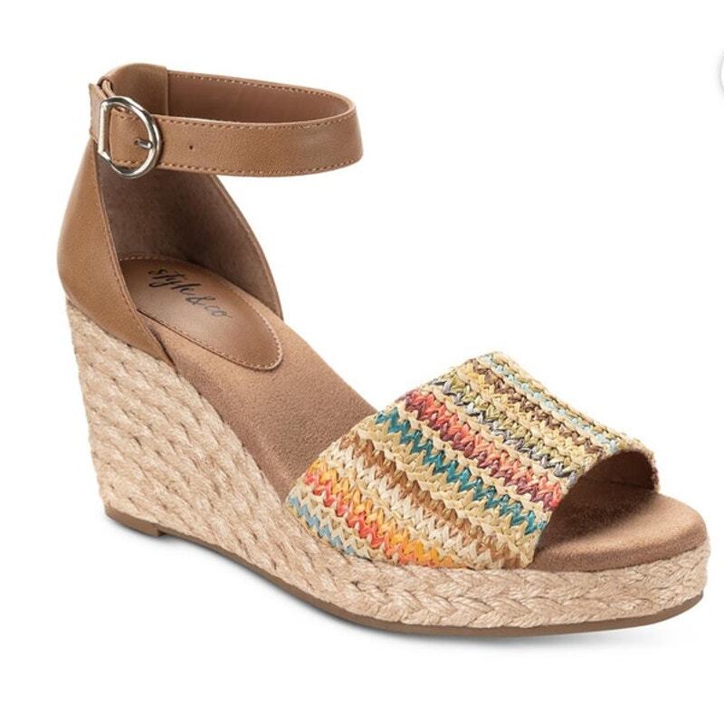 STYLE CO Womens NEW Seleeney Wedge Sandals Heels Size 12