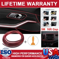 16ft Car Interior Dashboard Door Gap Edge Line Molding Trim Strip Accessories 5M