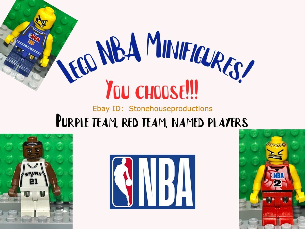 Lego NBA minifigures You choose!! Duncan, red and purple team