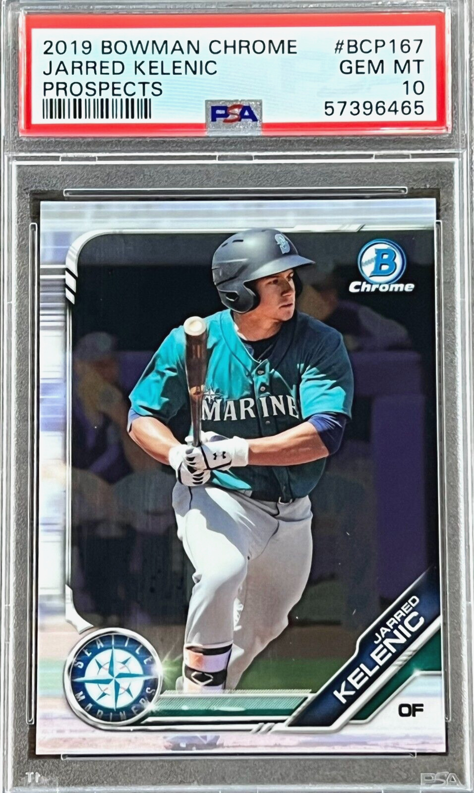 2019 Bowman Chrome Jarred Kelenic #BCP167 (ROOKIE) PSA 10 GEM MINT (RARE Pop 41)